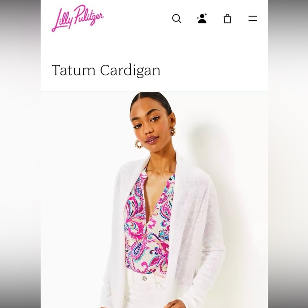 Lilly Pulitzer White Tatum Cardigan